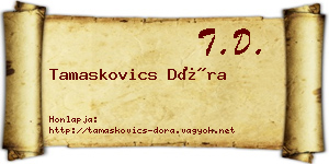 Tamaskovics Dóra névjegykártya