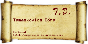 Tamaskovics Dóra névjegykártya